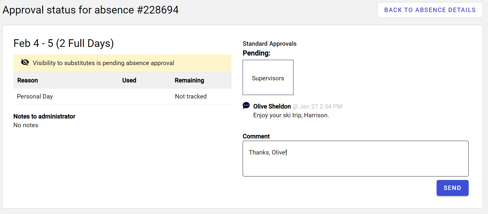 Employee chat with admin