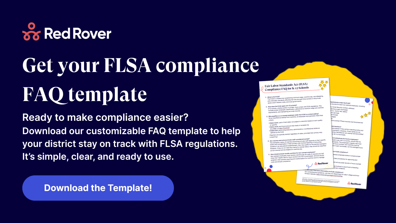 Get your FLSA compliance FAQ template Banner